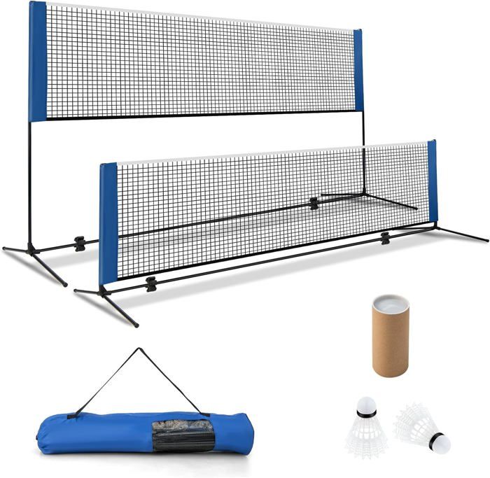 Portable Filet De Badminton Réglable En Hauteur Filet Portable 5.1m Pour Badminton, Volley-ball, Tennis Filet De Volleyball