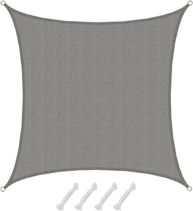 Voile D'Ombrage Rectangulaire 2.4 X 3.4 M - HDPE Respirant 95% UV - Gris - Terrasse Jardin Balcon