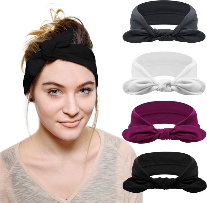 DRESHOW 4 Bandeaux Fleuris Pour Femmes - élastiques, Style Bohème, Pour Sport Et Quotidien - 9