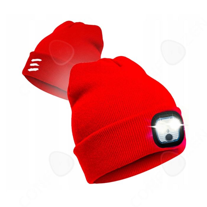 Bonnet Tricoté Unisexe Avec Lampe LED - Chaud, Doublure Polaire, Lumière Frontale, Pour Ski, Randonnée Hiver, Camping - 6
