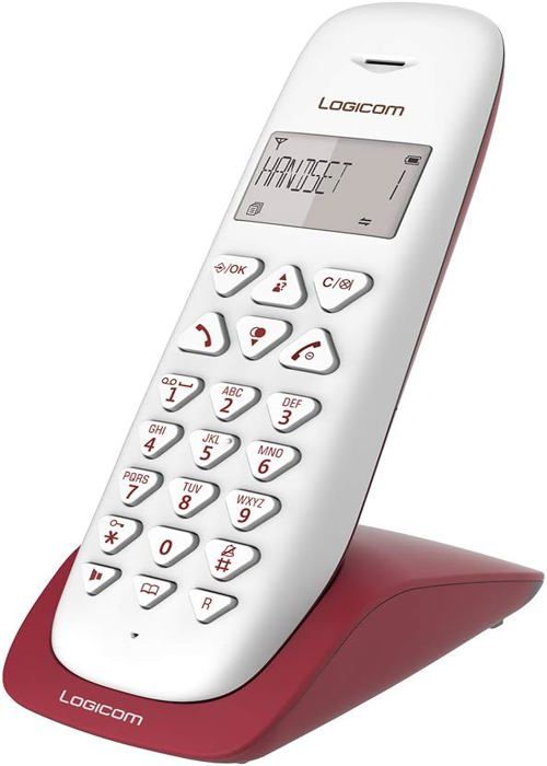 Téléphone Fixe Sans Fil Logicom Vega 150 - Solo, Sans Répondeur - Compatible Box - Mode Éco - Taupe