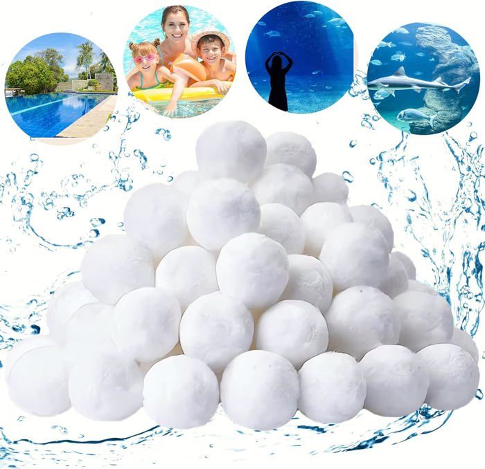 800g Balle Filtrante Piscine, Réutilisables Boule Filtrante Pompe