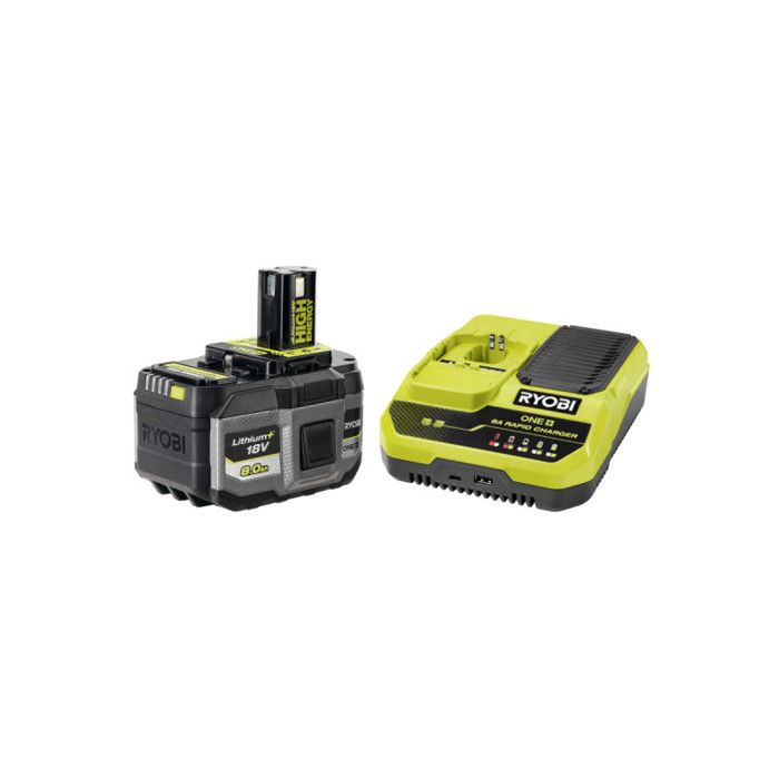 Ryobi Pack 18V Batterie LithiumPlus High Energy 8.0Ah - Chargeur rapide 8.0Ah - vue 1