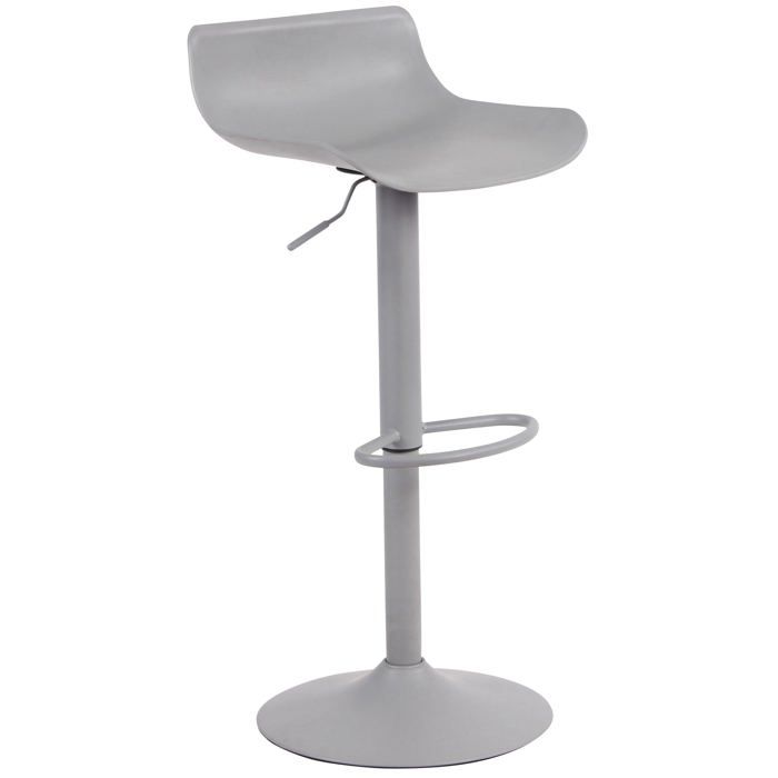 Tabouret de bar x1 avec repose pieds hauteur reglable desing moderne en plastique gris et metal gris 10_0004535 Tabouret de bar x1 avec repose pieds hauteur reglable desing moderne en plastique gris et metal gris 10_0004535