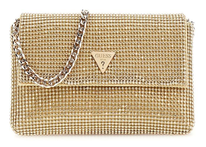 Beige Guess Promo Sac Pochette GUESS Zalina Mini Flap Clutch Beige