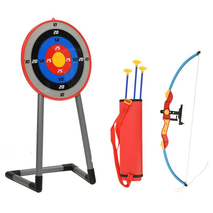vidaXL Ensemble de Tir à lArc et de Flèches avec Cible pour Enfants Jouets de Sport Flèche avec Pointe à Ventouse Garçons 80359
