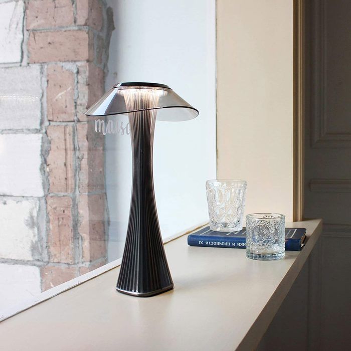 NETTLIFE Lampe de bureau à LED variateur tactile batterie rechargeable intégrée recharge par USB noir