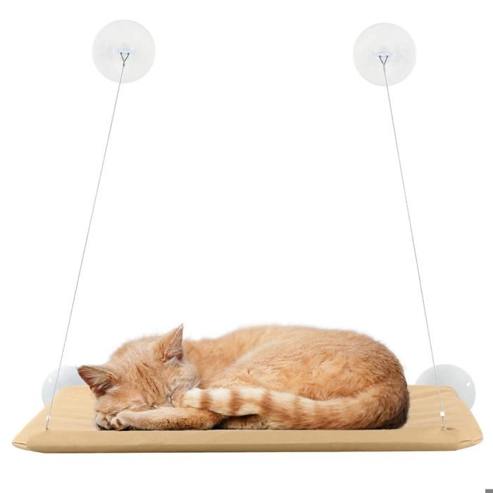 Hamac de fenêtre - GIGICIAL - 55x35 cm - Kaki - Pour grands chats - Capacité 10 kg
