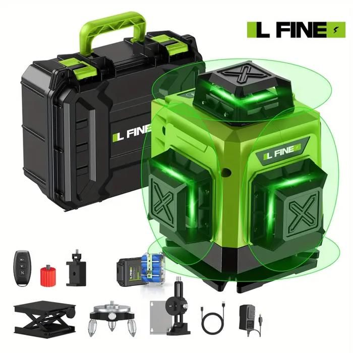Niveau Laser 4D 16 Lignes Vert Auto-Nivelant 360° Avec Trépied - Précision ±3mm/10m