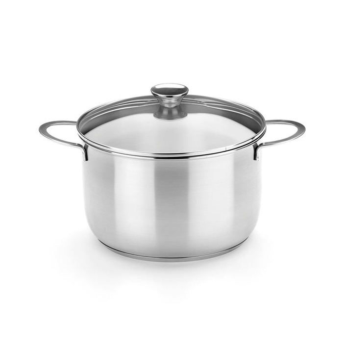 BRA Ancora Marmite avec couvercle 26 cm inox 18/10 sans antiadhésif pleine induction tous feux dont induction