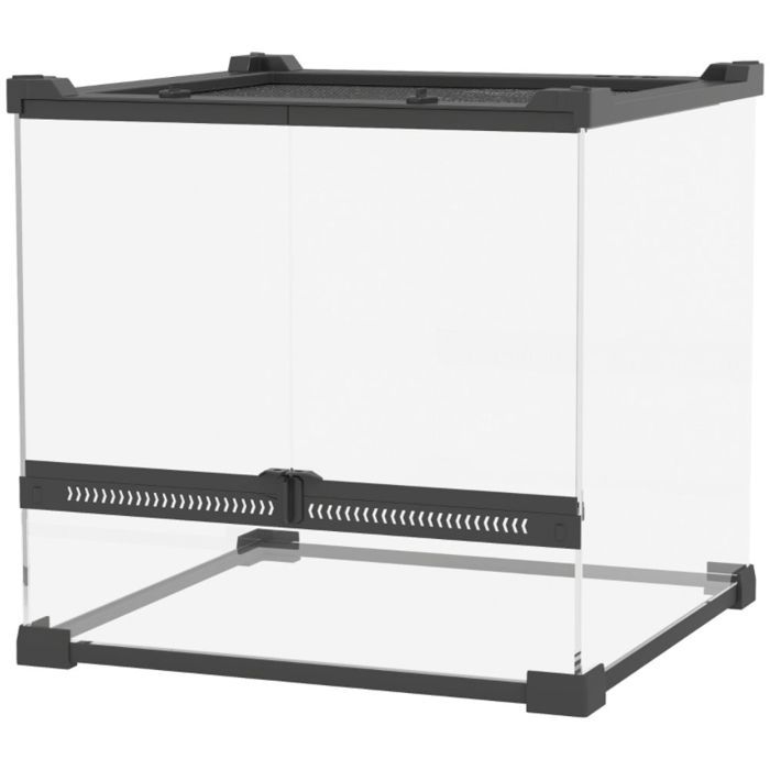 Meilleurs prix pour Terrarium en verre pour reptiles avec plateforme étanche sécurisée et verrouillage à bouton  Haute sécurité