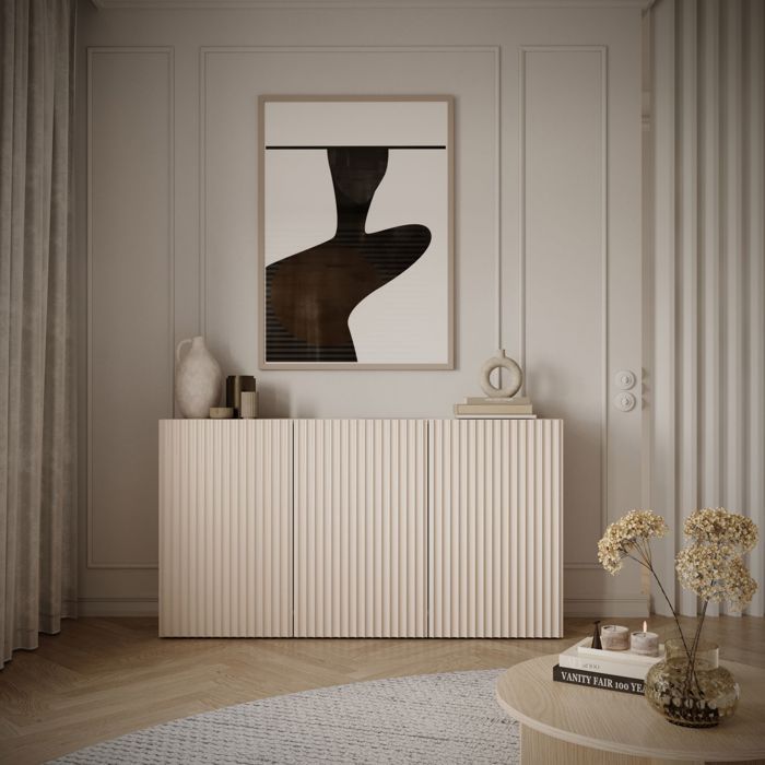 Buffet 3 porte - SUNDS - 150 cm - gris cachemire