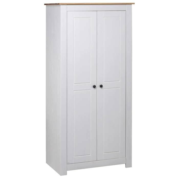 Garde-robe - vidaXL - Blanc - Pin massif - 80x50x1715 cm