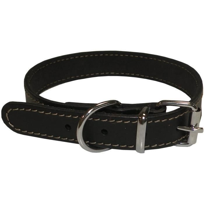 Meilleurs prix pour Collier pour petit chien - Cuir noir - Souple - Réglable - Taille S - 26-32 cm - Résistant - Durable - Élégant