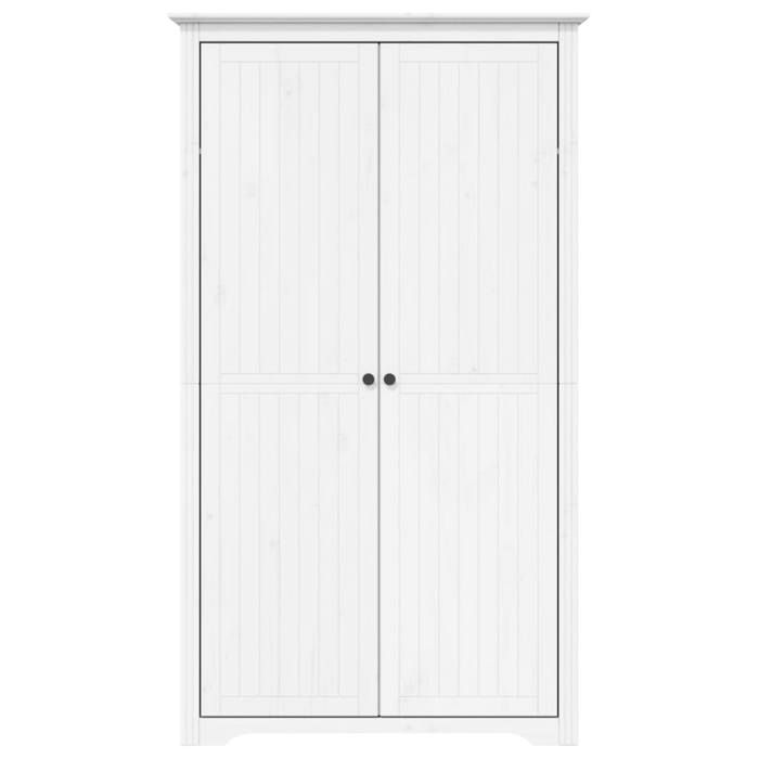 Blanc Garde-robe JILLS Armoire penderie Pour chambre BODO blanc 99x53 5x173 cm bois massif de pin LV1511