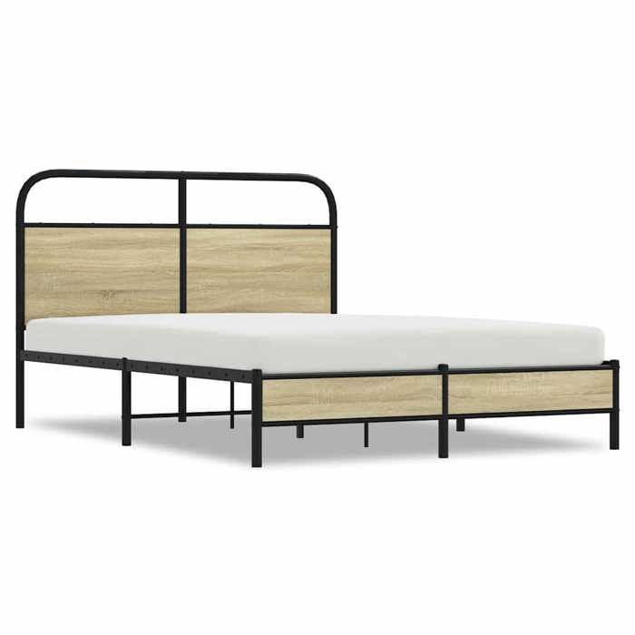 Printemps/été 2025 Structure de lit - SOLOMON - pour Adulte/enfant sans matelas 140x190 cm chêne sonoma LV8705