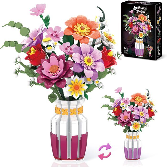 Kit De Construction De Bouquet De Lys – Fleurs Artificielles En Blocs – Cadeau DIY Adulte & Enfant – Gerbala