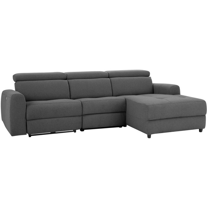 Capena-canapé 3 Places Chaise Longue Electrique Droite En Tissu Solaire Anthracite Capena-canapé 3 Places Chaise Longue Electrique Droite En Tissu Solaire Anthracite