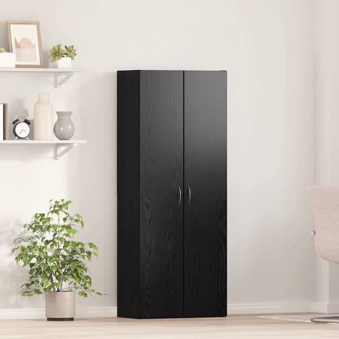 NEW 2026 Cabinet de Bureau MODERNE - ARMOIRE DE BUREAU - avec étagère Chêne noir 70x32x77.5 cm L4509