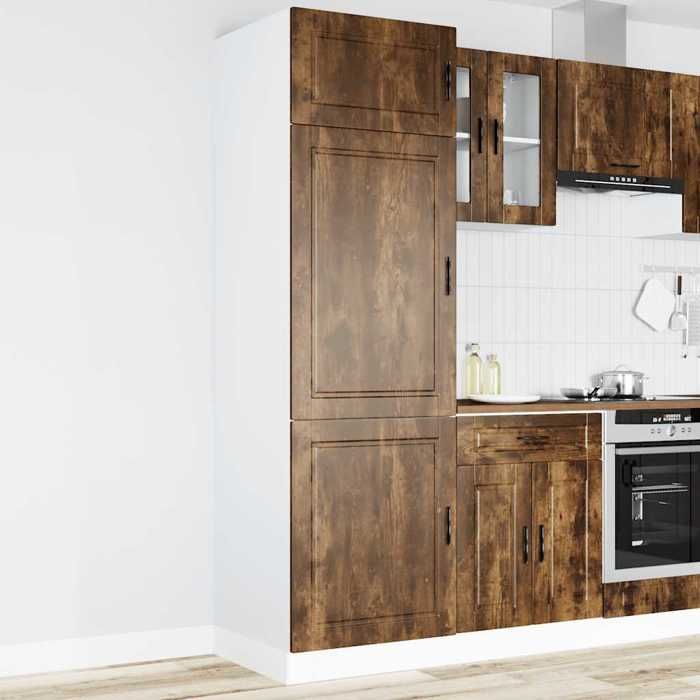 Cabinet de cuisine 1 PC Buffet Cuisine vaisselier Porto chêne fumé bois dingénierie 60x57x207 cm A12863