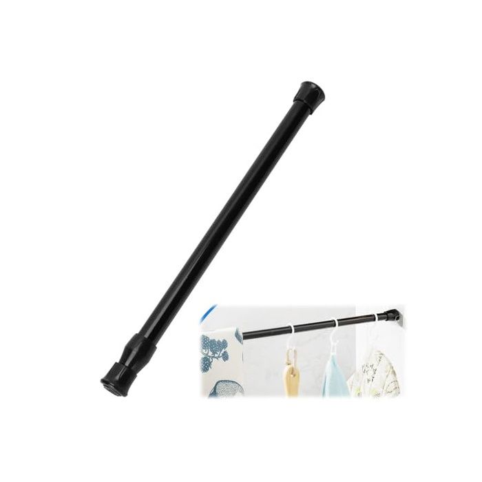 Tringle Extensible pour Rideau de Douche 25-40 cm Réglable  Tringle Télescopique à Ressort en Acier Installation 25-4 LANCE-RIDEAU