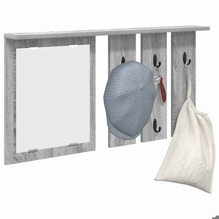 Meuble Étagère - Gris - Porte-manteau mural - 1 pc - avec étagère Sonoma gris 85x10x45 cm B5047