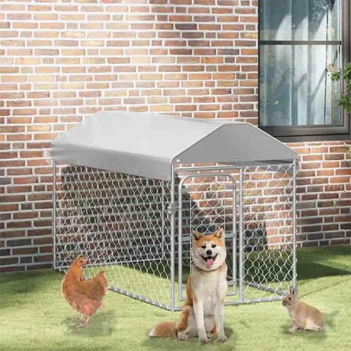 Meilleure MEUBLE Chenil dextérieur avec toit pour chiens 200x100x125 cm&01_412
