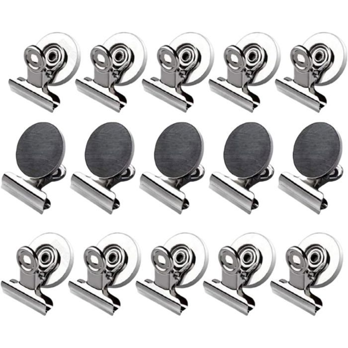 Clips Magnétiques 15 Pinces Clip Magnétique Frigo Aimant Avec Pince Agrafes Magnétiques En Métal Pour Maison Bureau École (A[AT220]