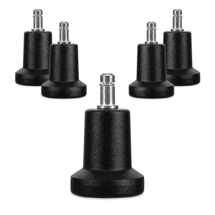 Embouts de rechange pour roulettes de chaise de bureau - Lot de 5 embouts de rechange 10/22 mm - Pieds de siège fixes et silencieux