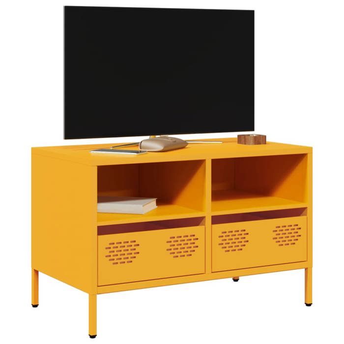 Cabinet HIFI Moderne 1 PC ARMOIRE TV Meuble base salon jaune moutarde 68x39x43 5 cm acier laminé à froid T311