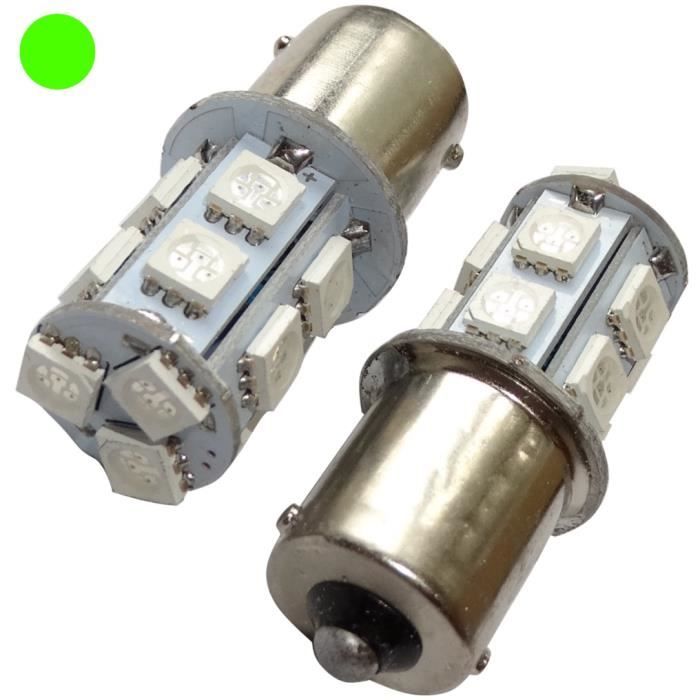 2X Ampoule 24V P21W R10W R5W 9LED Vert pour Camion Semi-remorque Porte de Garage Portail AERZETIX