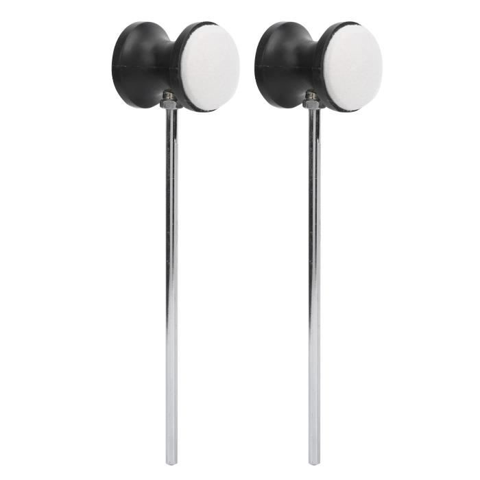Batteur De Pédale De Grosse Caisse Double Surface - Feutre Et Plastique, Longueur 19,5 Cm - Pour Batterie