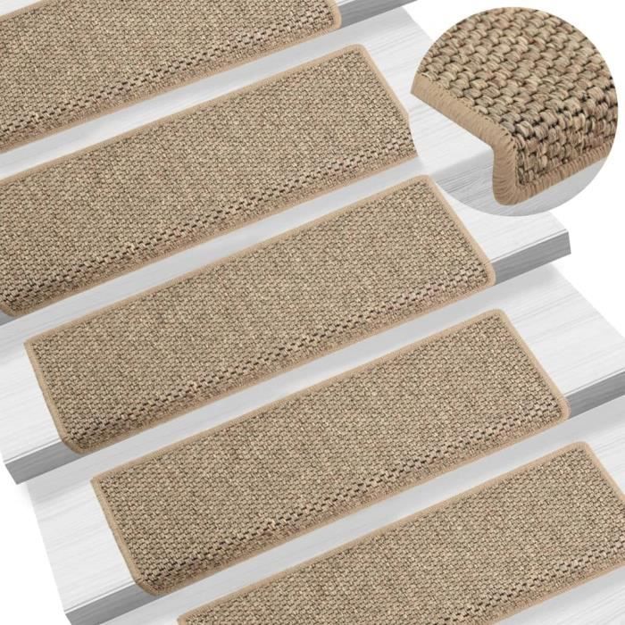Lot De 15 Tapis D'Escalier Autocollants 65 X 25 Cm Semi-Circulaires Antidérapants - Gris