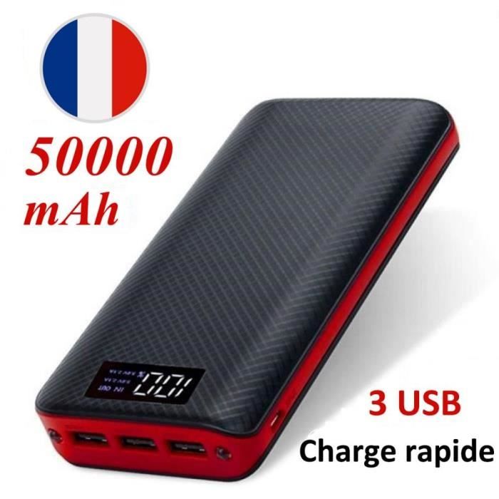 XTXM Batterie Externe 26800mAh Haute Capacité Power Bank Portable Chargeur 2 Sortie et 2 Entrée， avec Une Lampe de Poche LED de Secours Compatible Tous Smartphones Tablettes USB Via Device 