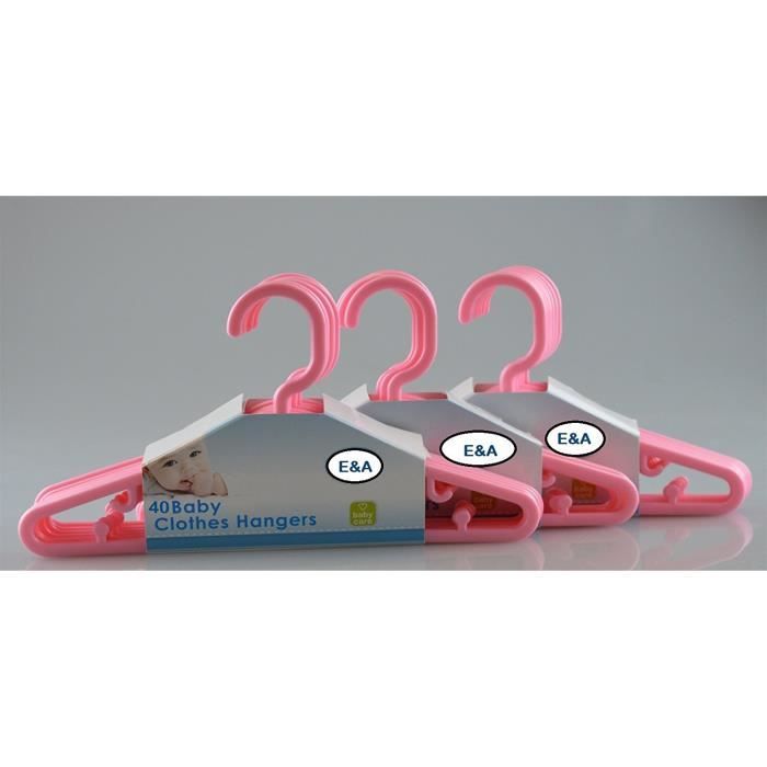 Lot De 40 Cintres Bebe Fille En Plastique Rose Cdiscount Puericulture Eveil Bebe