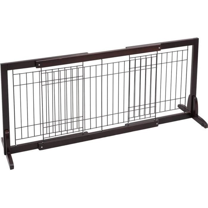 Dreamade Barriere Chien Extensible Barriere De Securite En Bois Massif Avec Longueur Reglable 97 161cm Cdiscount Puericulture Eveil Bebe