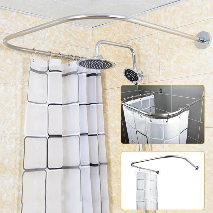 Le rideau de baignoire télescopique avec tringle à rideau de douche en acier inoxydable s'applique à la salle de bain