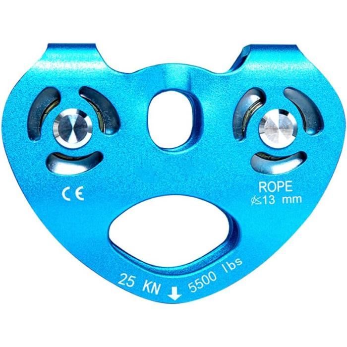 Poulie D'escalade 30KN – Aluminium, Pour Corde 13mm, Arboriste Gréement