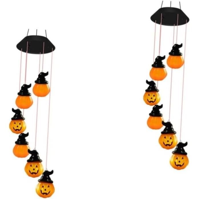 Kit Bricolage Carillon à Vent Halloween - 8 Formes En Bois à Colorier, Tubes Métalliques, Feutres, Pour Activité Manuelle Enfant