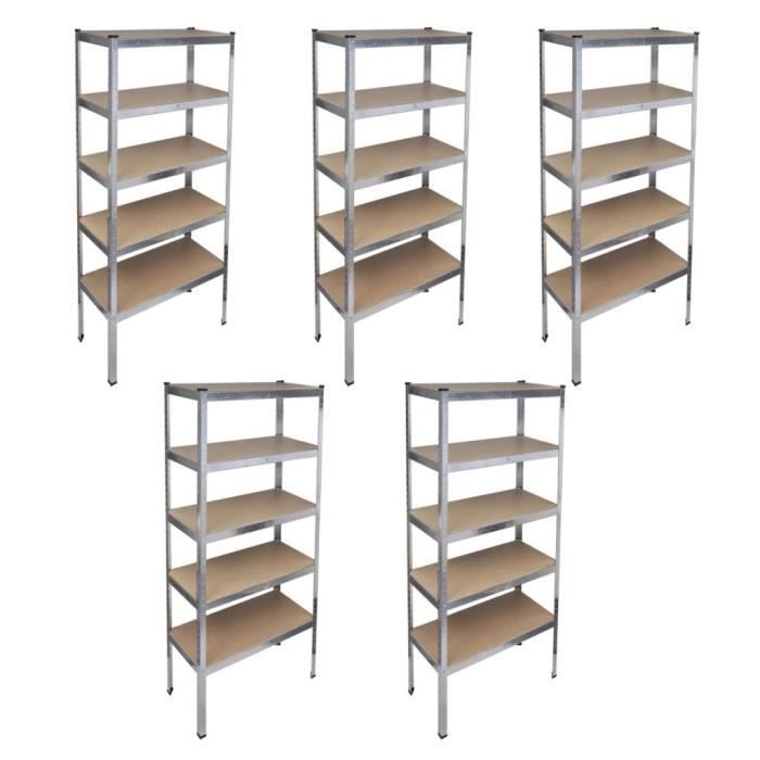 Yaheetech Étagères Charge Lourde 5 Niveaux 180x120x60cm Étagère de