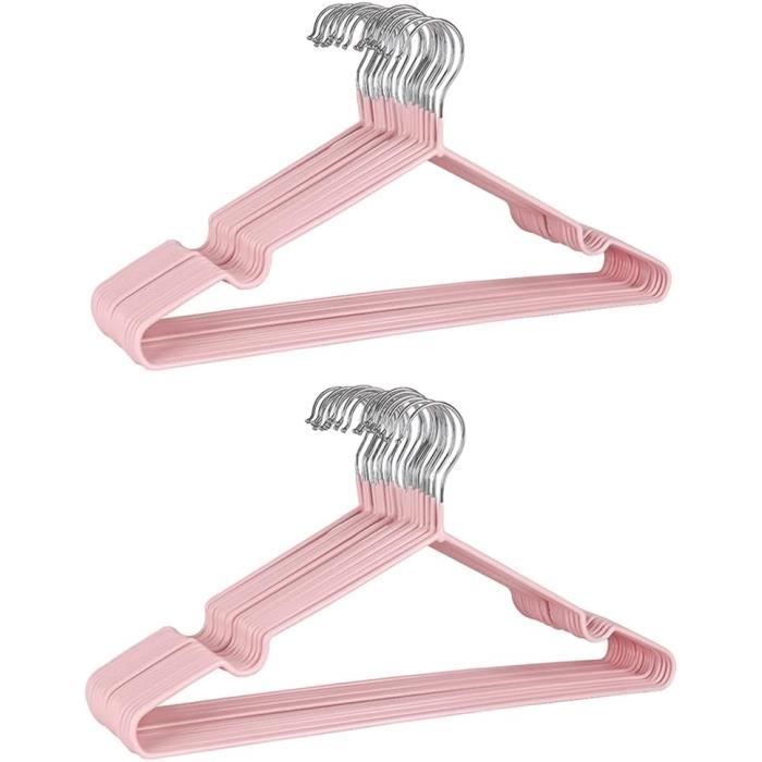 Lot De 25 Cintres Métal Avec Revêtement Caoutchouc - Noir - Antidérapant, Fin, Gain De Place - Pour Armoire, Porte-manteau - 9