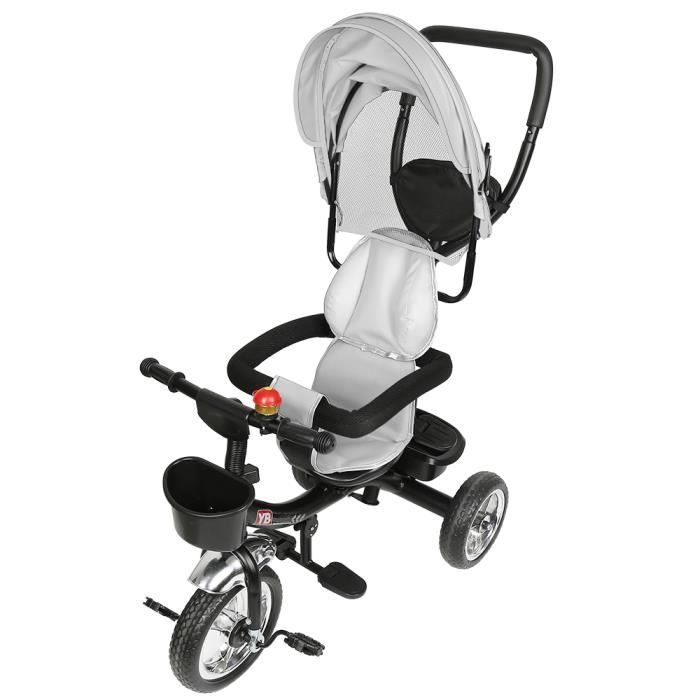 Tricycle Evolutif De 1 à 5 ans Gris Bébé poussette évolutive