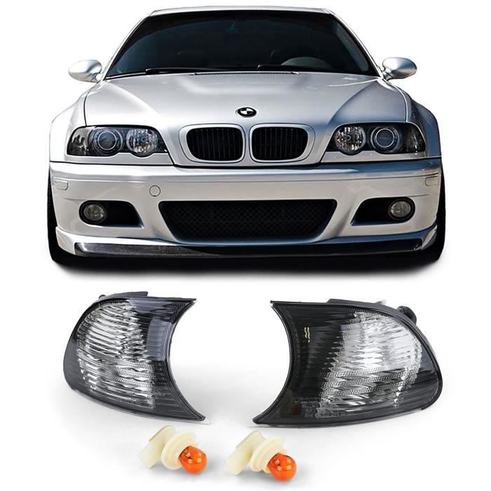 2 CLIGNOTANT AVANT NOIR TRANSLUCIDE BMW SERIE 3 E46 COUPE ET CABRIOLET 99 A 08/2001