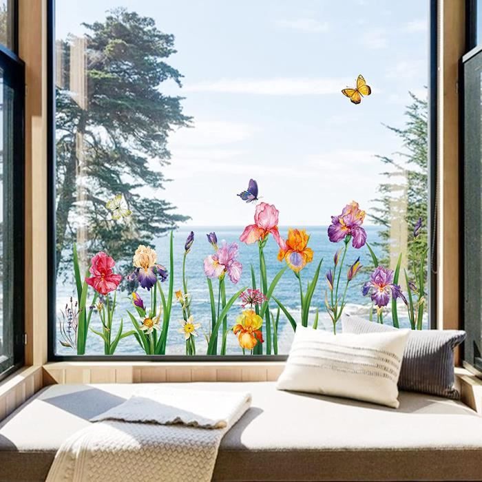 Lot De 2 Autocollants Fenêtre Arbre De Noël Doré - 65 X 45 Cm - PVC Réutilisable - Décoration Facile Pour Vitres, Portes, Miroirs