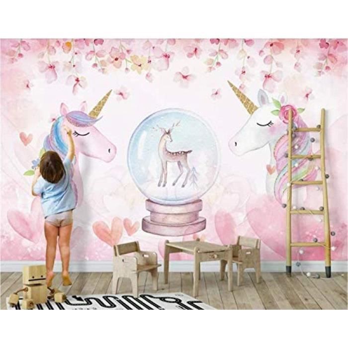 Fresques de licorne aquarelle pour murales papier peint Papier Peint 3D ...