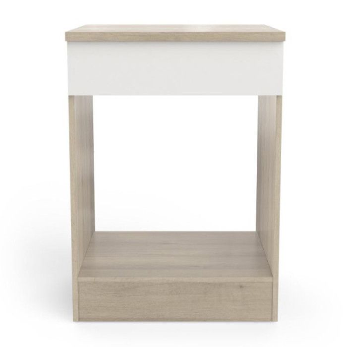 meuble bas pour four blanc/chêne - abinci - blanc - bois - l 60 x l 60 x h 85 cm - meuble bas de cuisine