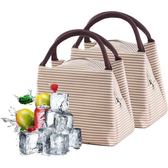 Sac Isotherme Réutilisable Sac à Déjeuner Isotherme Réutilisable WUNZILO - Sac Lunch Pliable 3 Couches, Pour Bureau, École Ou Pique-Nique Borsa Termica Pranzo