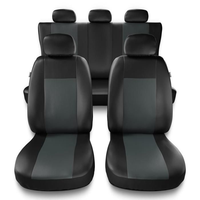 CM-G Noir Gris - Housses de sieges universelles compatibles avec VW VOLKSWAGEN GOLF 1 2 3 4 I II III IV (simili cuir) PU1350