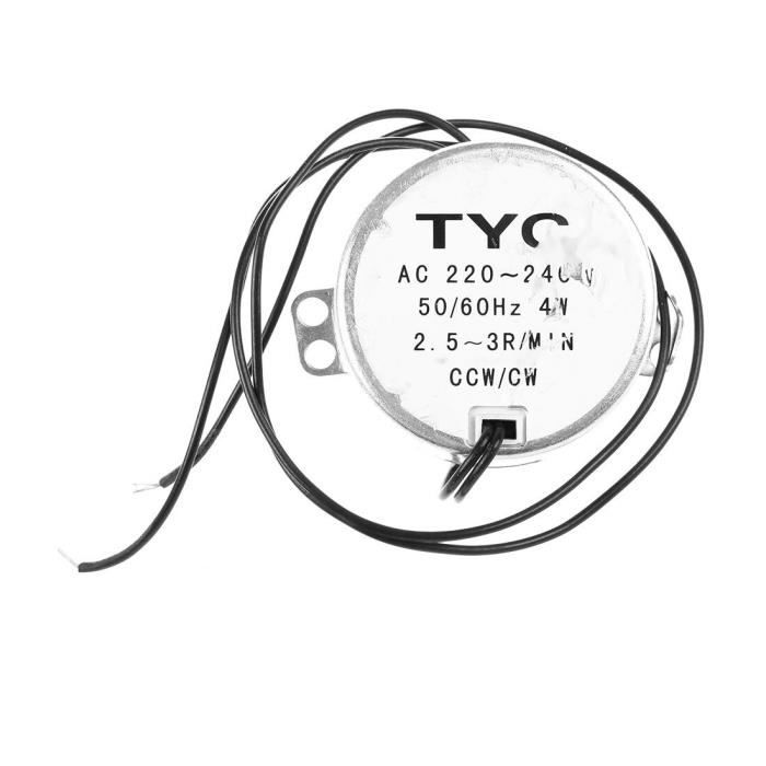 AC 220-240V 4W Moteurs Synchrones 50//60Hz CCW//CW Moteur /à Engrenages de Synchronisation 5-6RPM