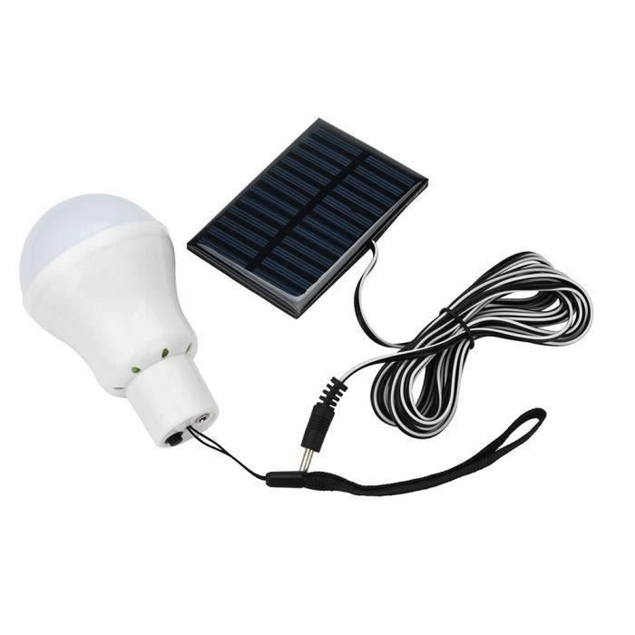 Jeffergarden Ampoule solaire panneau solaire LED ampoule ABS lumière blanche 500mAh batterie